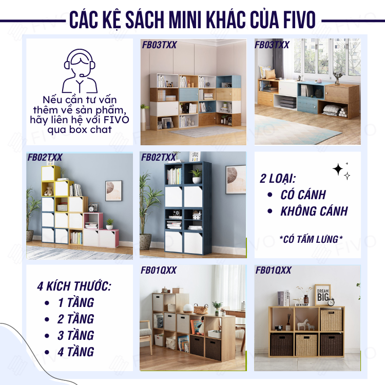 Kệ Tổ Ong Đa Năng Chất Liệu MDF FIVO FB03 Có Cửa Để Đồ Tiện Lợi Dễ Dàng Lắp Ráp (60x30x36 cm) - Hàng Chính Hãng