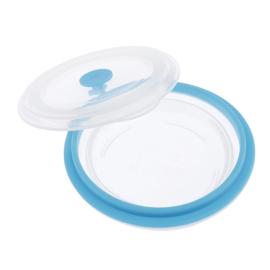 Collapsible Silicone Portable Lunch Bowl Round Folding Box Food Storage Container Organizers