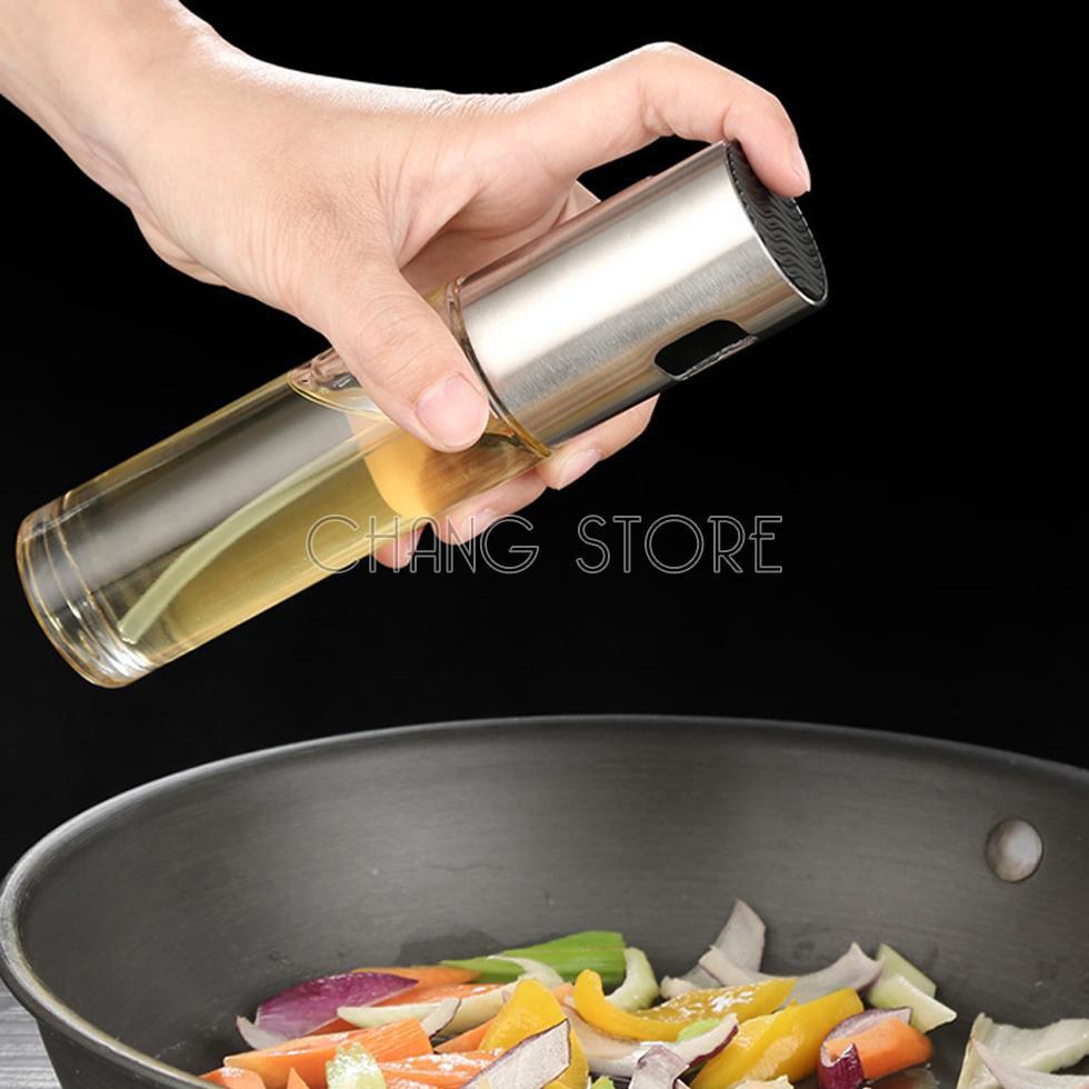 Bình xịt dầu ăn, nước mắm, dấm và các gia vị dạng lỏng cho món nướng chất liệu inox 100ml dễ sử dụng