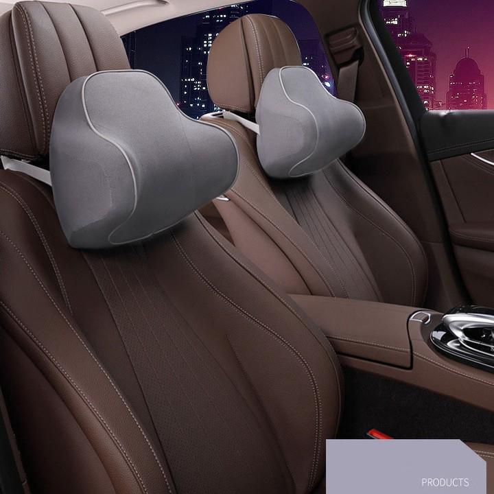 Gối Tựa Đầu Chất Liệu 100% Cao Su Non Cao Cấp Dùng Trên Xe Hơi, Ô Tô Mã - A12: Màu Đen, Ghi và Kem
