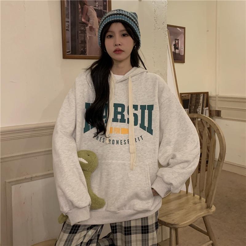 Áo hoodie nữ/ Áo nỉ có mũ form rộng unisex nam nữ in chữ HẢRII siêu dày mùa đông thời trang Hàn Quốc. MET SHOP 2