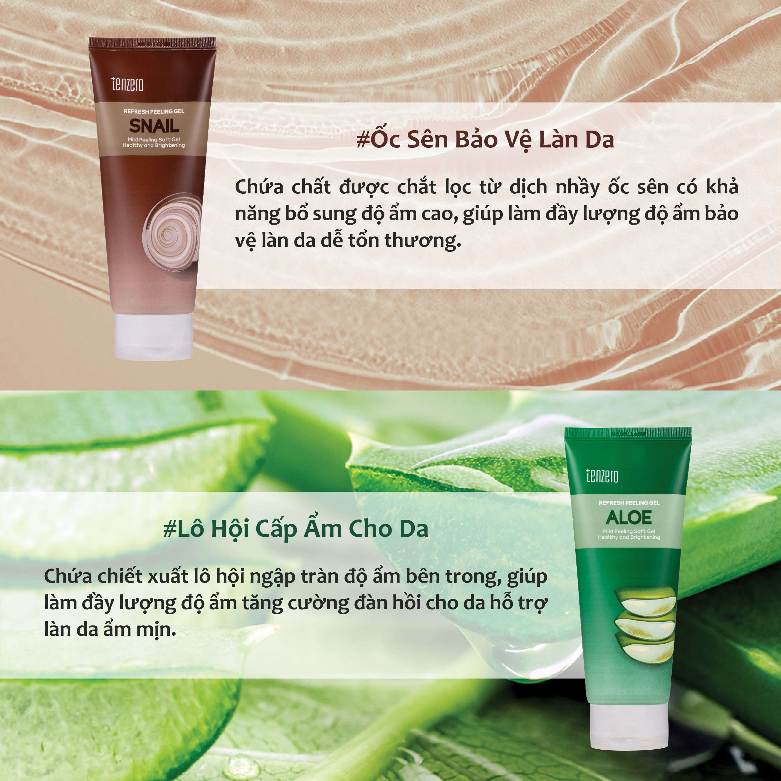 Tẩy Tế Bào Chết Làm Sáng Mịn Da Dạng Gel Tenzero Refresh Peeling Gel 180ml/ Cho Da Mặt và Body