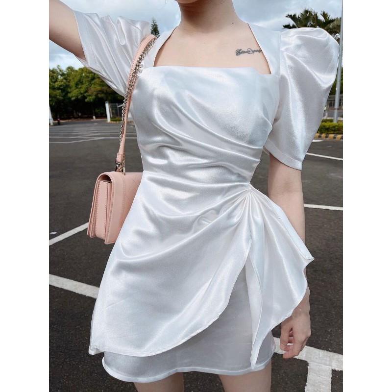 ĐẦM BODY CỔ VUÔNG TAY PHỒNG