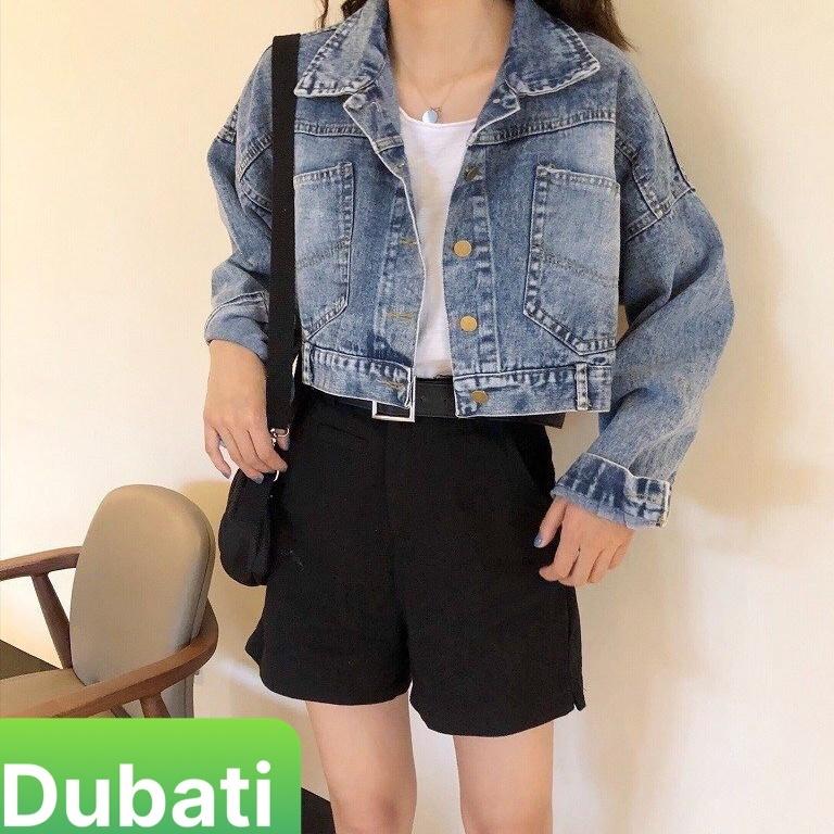 ÁO KHOÁC JEAN NỮ LƯNG KHUY SAU CAO CẤP DÁNG NGẮN TAY DÀI HÀN QUỐC- DUBATI FASHION