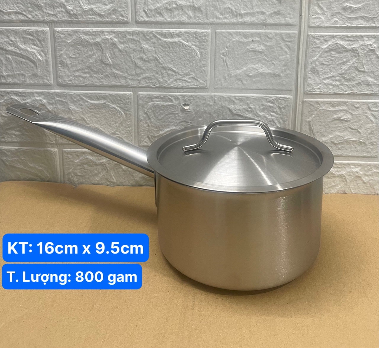 Nồi Quánh Inox Tay Cầm - 3 Đáy _ [Kích Thước: 16cm _ 18cm _ 20cm _ 22cm _ 24cm _ 26cm