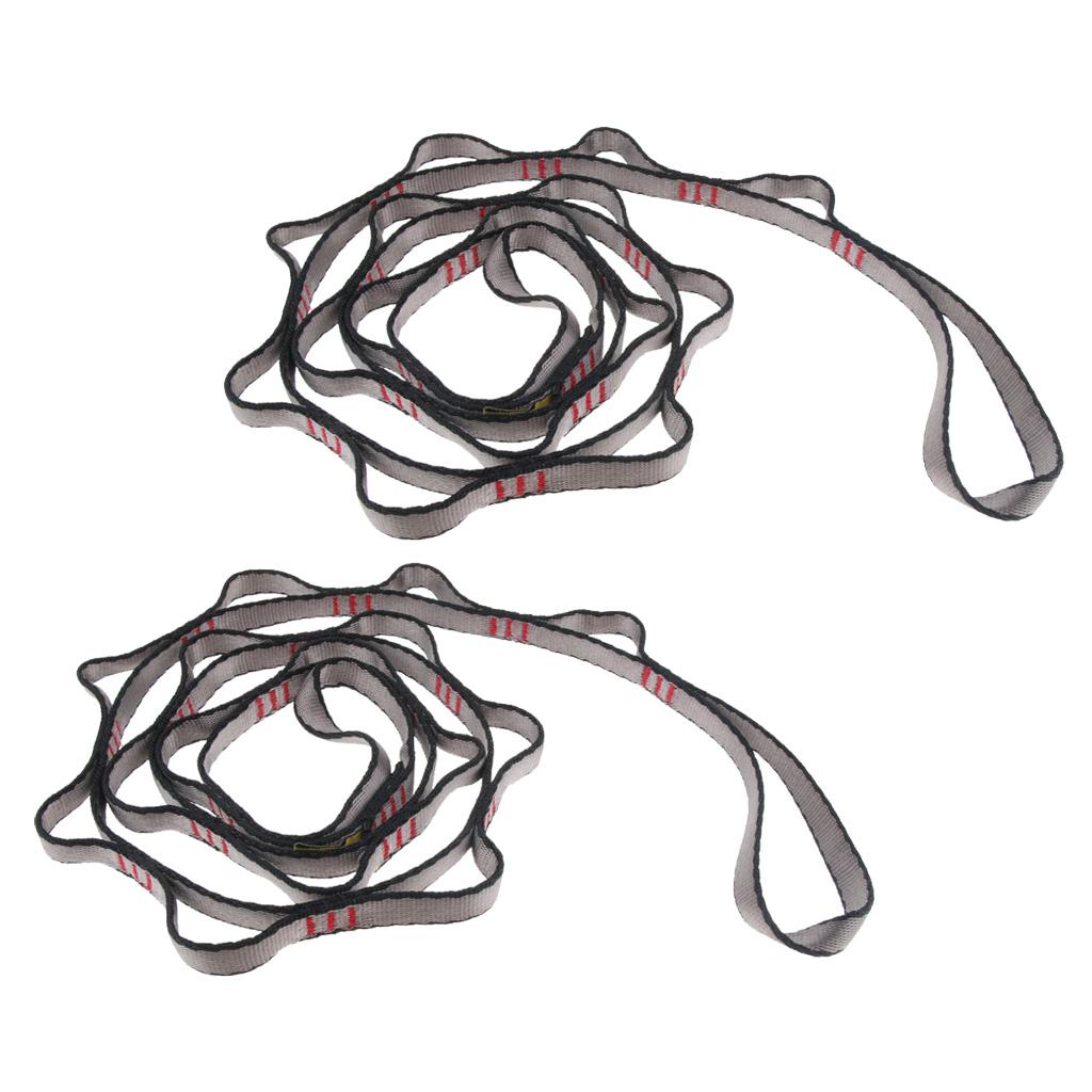 2pcs Downhill Climbing Daisy Chain Rope Equipment Carabiner 22KN 180cm