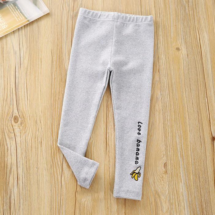 Quần legging thêu hoa quả cho bé gái
