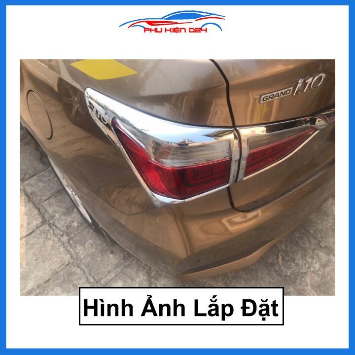 Ốp viền đèn pha hậu mạ crom Grand I10 Sedan/Hatchback 2014-2021 chống trầy trang trí bảo vệ xe