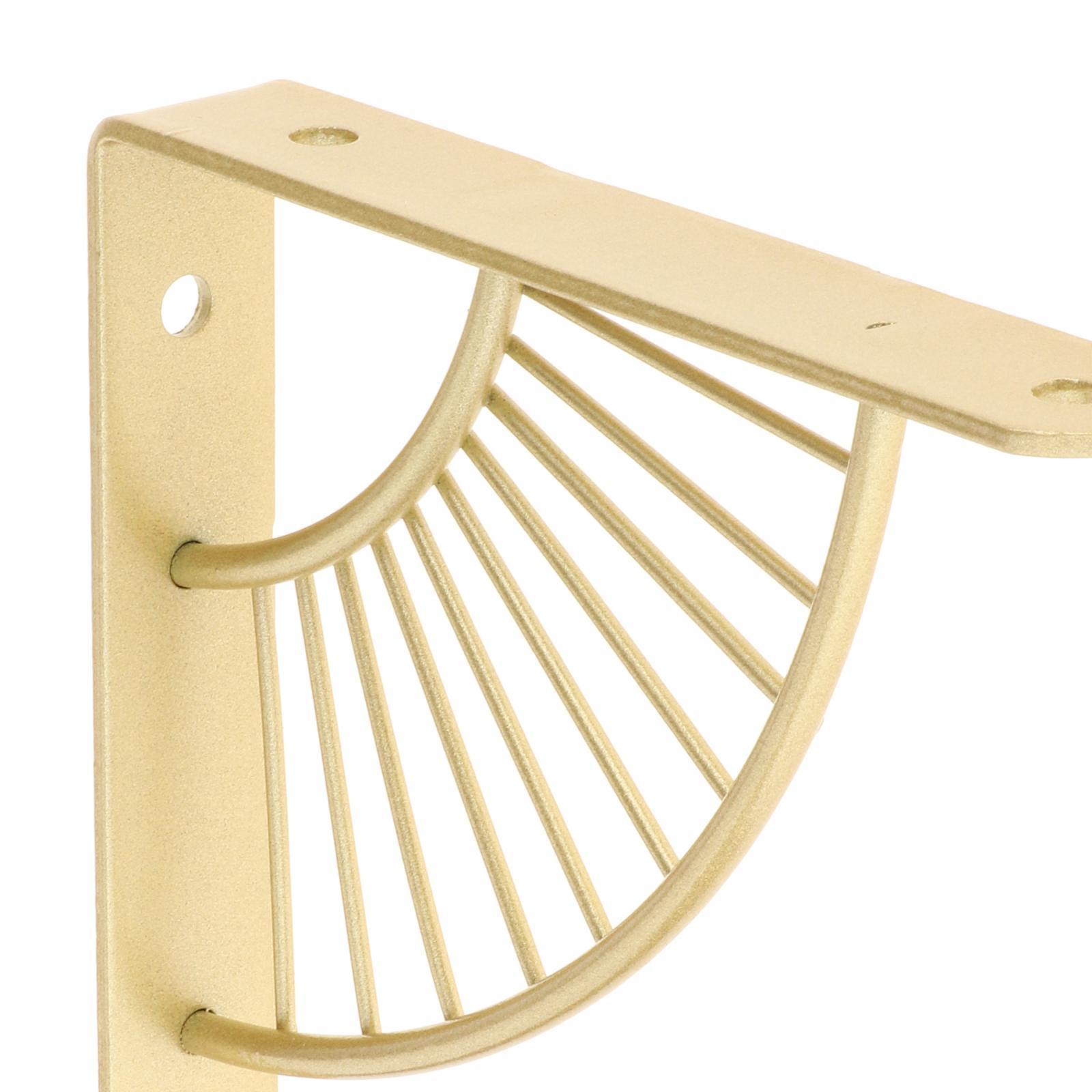 2X Nordic Metal Wall Mount Shelf Bracket Bathroom Kitchen Hardware Golden 15cm