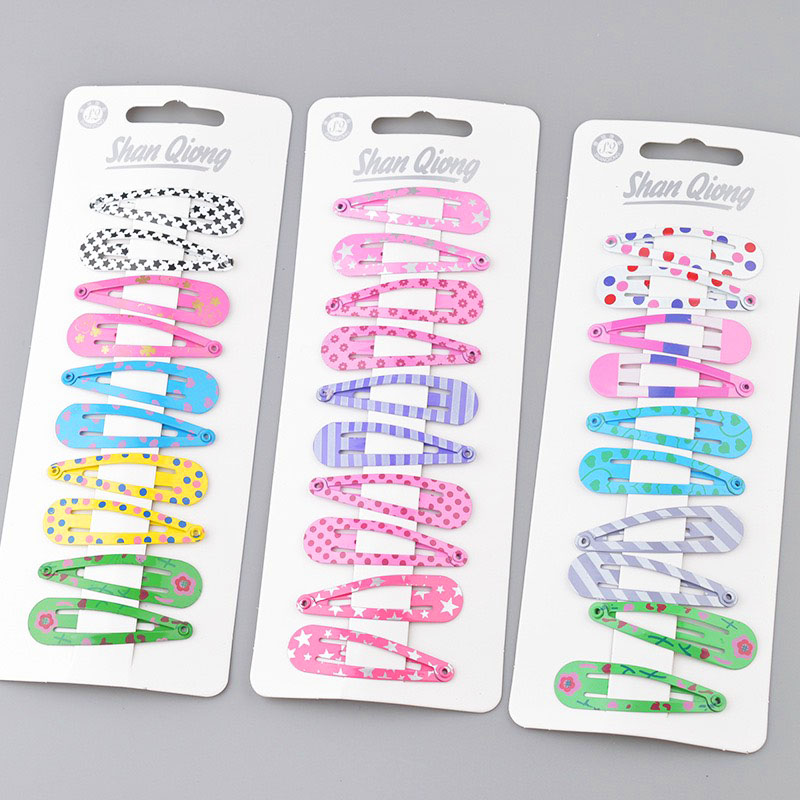 Set 10 kẹp tóc mái đủ màu sắc tươi tắn đáng yêu cho bé gái – P101