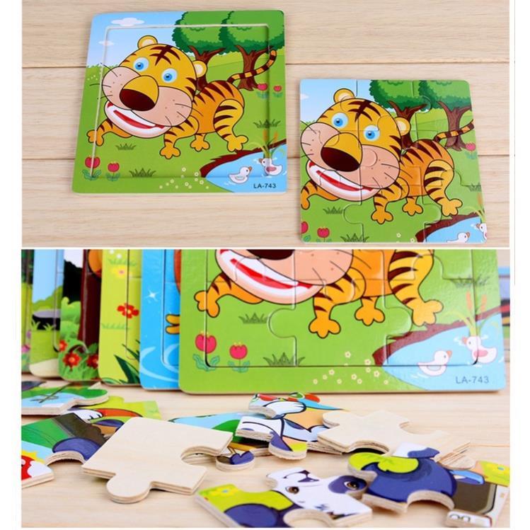 Đồ chơi tranh ghép hình gỗ puzzle 9 mảnh 15*15cm - Bộ ghép hình - Tranh xếp hình