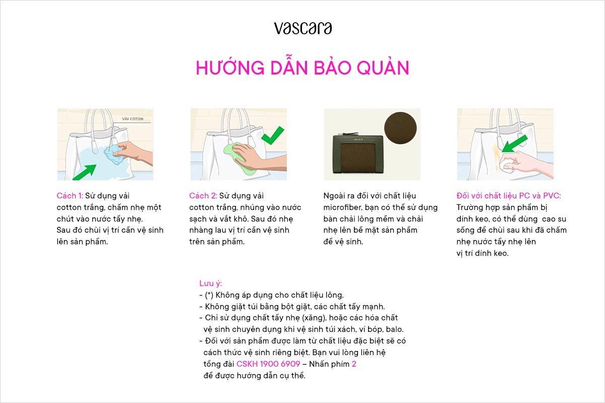 Vascara Túi Xách Tay Da Vân Quai Đứng Nắp Gập - SAT 0301