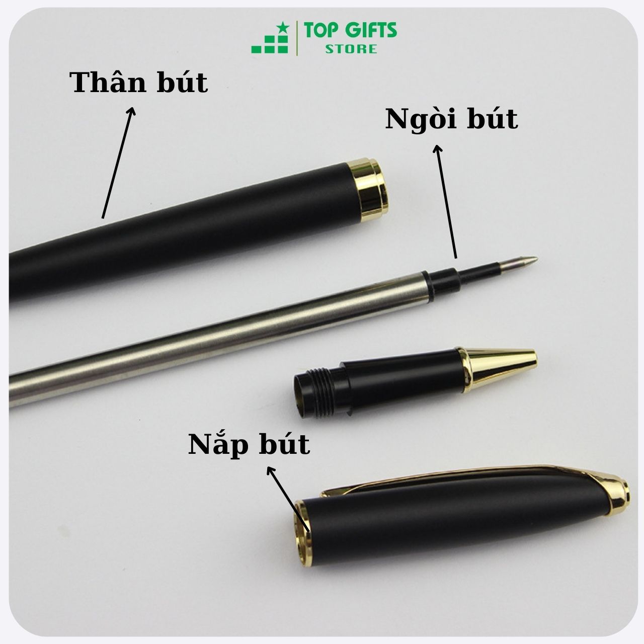 Bút ký kim loại khắc tên LOGI nắp LGN010 - Quà tặng sếp| Miễn phí khắc tên + Ruột bút + Hộp bút