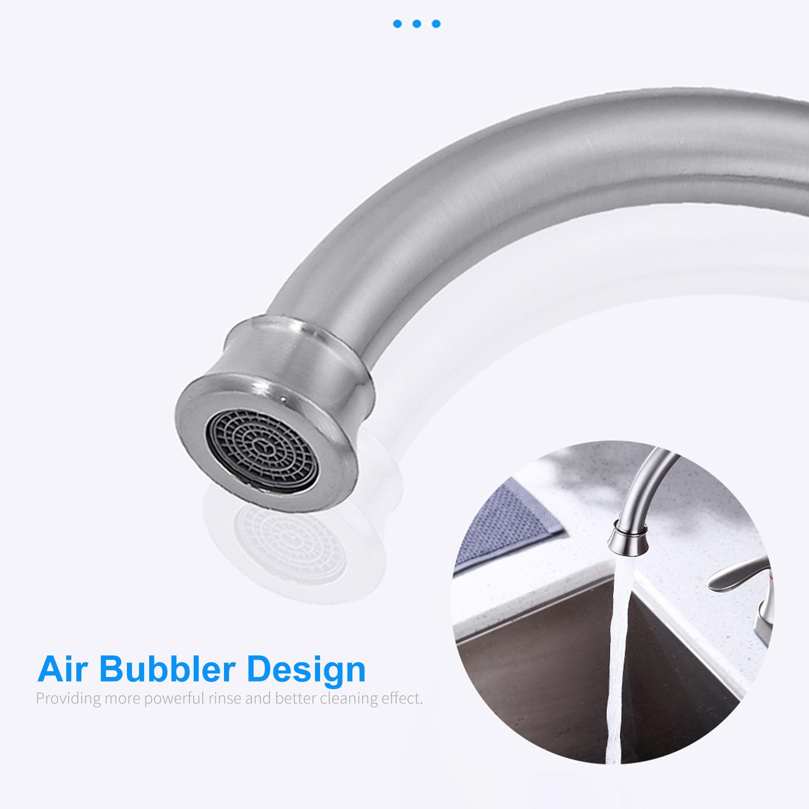 Vòi bếp tay cầm sang trọng có 2 chế độ nóng & lạnh xoay 360 độ với vòi phun cho bồn bếp, bồn rửa mặt
