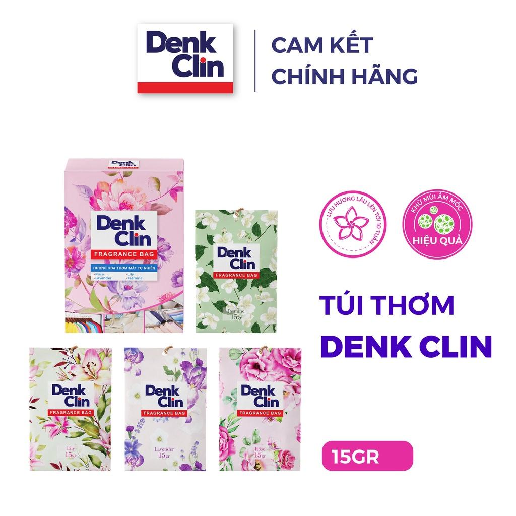 Túi thơm để tủ quần áo Denkclin hộp 4 gói mùi hoa thiên nhiên thơm phòng ngủ treo xe nhà vệ sinh