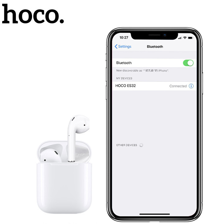 Tai Nghe Bluetooth Cảm Ứng 2 Bên TWS V5.0 Có Mic Hoco ES32 dock sạc không dây - Hàng nhập khẩu