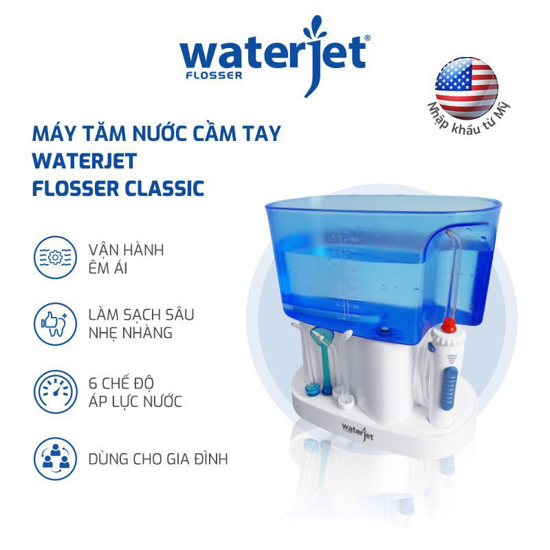 Máy Tăm Nước Gia Đình Waterjet Flosser Classic | Chính Hãng USA -VT0040