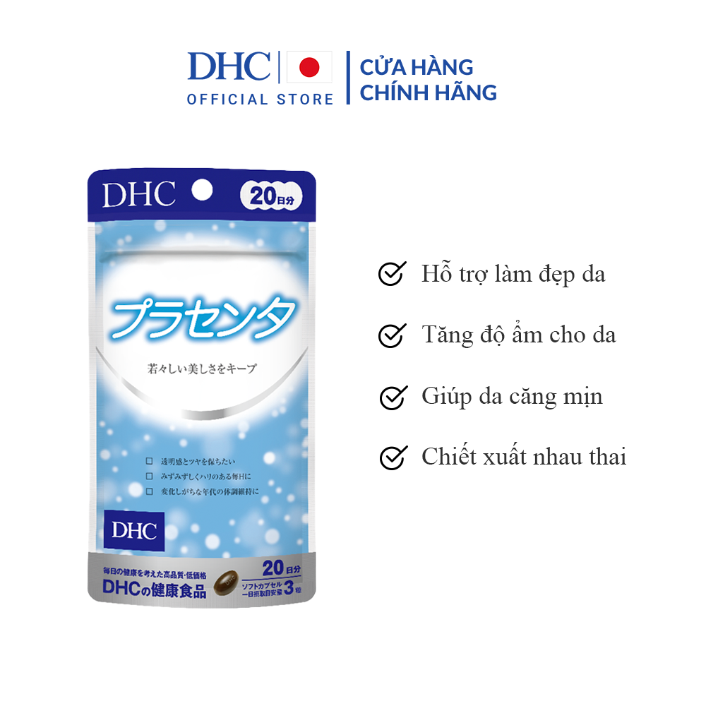 Viên Uống Nhau Thai DHC Placenta Hỗ Trợ Làm Đẹp Da 20 Ngày (60 Viên)