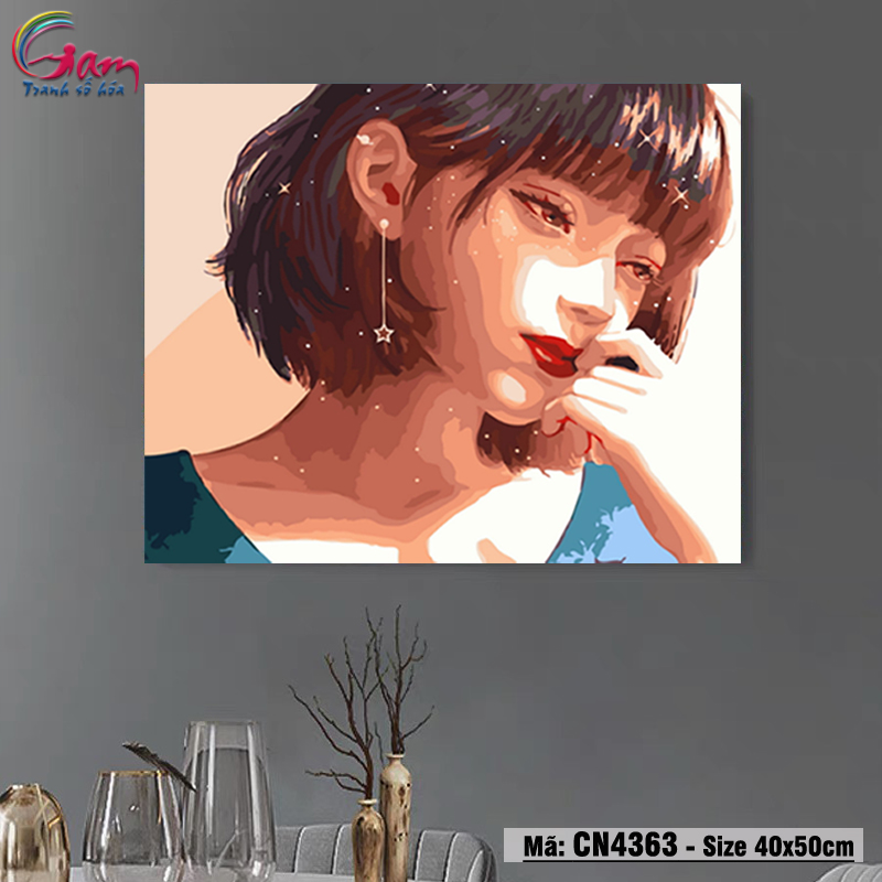 Tranh tô màu số hóa Cô gái hiện đại GAM CN4363