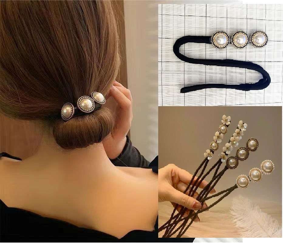 Thanh Búi Tóc, Kẹp Cài Búi Tóc Đính Hoa Style Hàn Quốc Siêu Xinh - 1