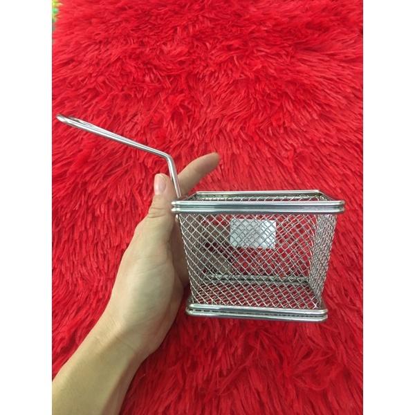 Rổ inox vuông lỗ lớn