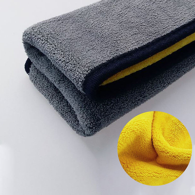 Khăn lau microfiber vàng xám, siêu thấm, không để lại bụi vải HÀNG CHÍNH HÃNG bamarau