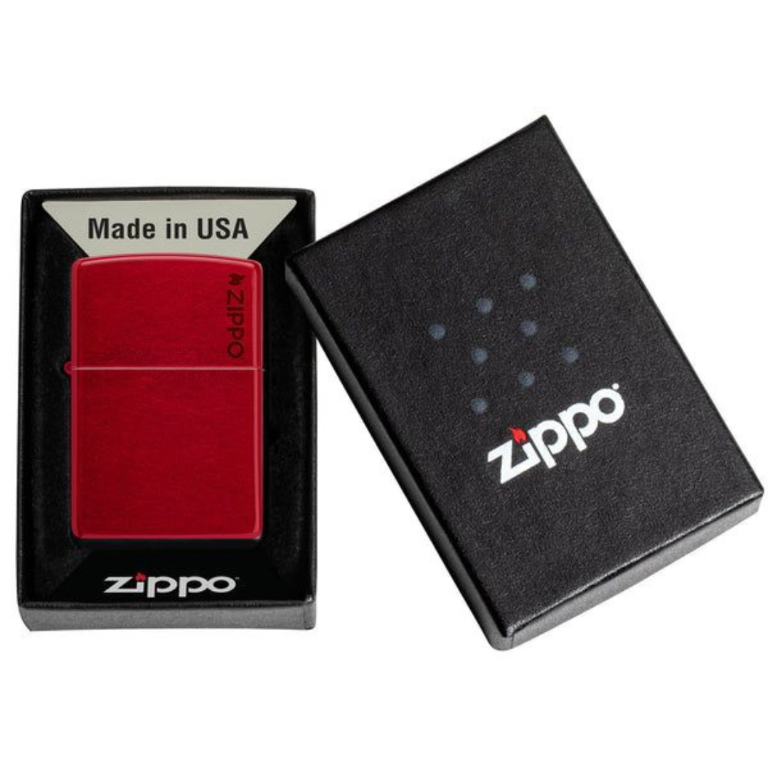 Bật Lửa Zippo Chính Hãng Candy Apple Red Logo - Đỏ Bóng Sáng, Kèm Hộp Quà, Bảo Hành Trọn Đời