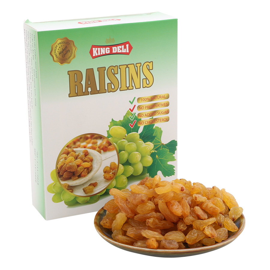 Combo 2 Hộp Nho Khô Vàng Ấn Độ King Deli 600G (300G / Hộp)