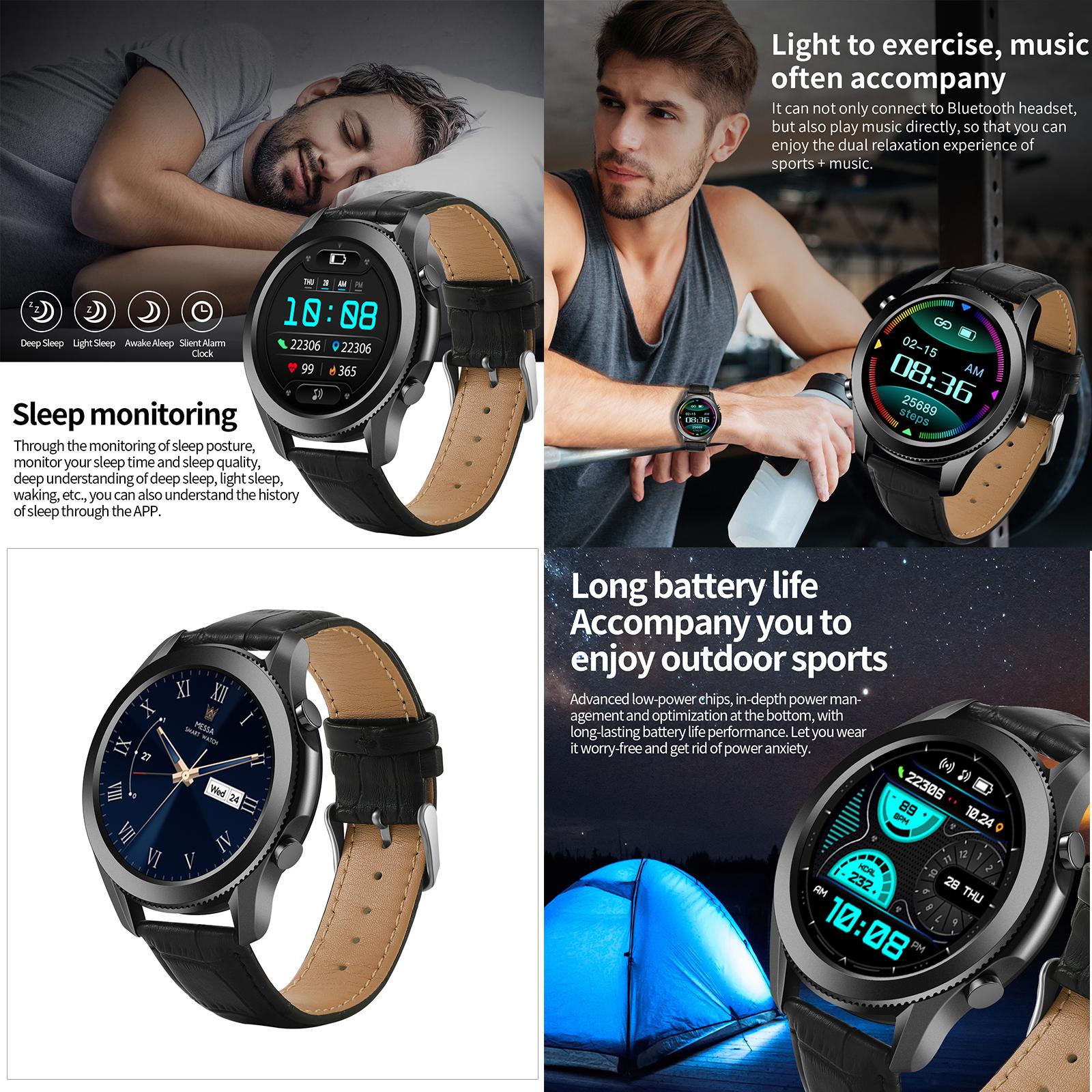 W3 Smart Watch Smartwatch for Android/iOS Phones, Fitness Tracker Sleep Monitor, Step Counter,Smart Watches for Men Women