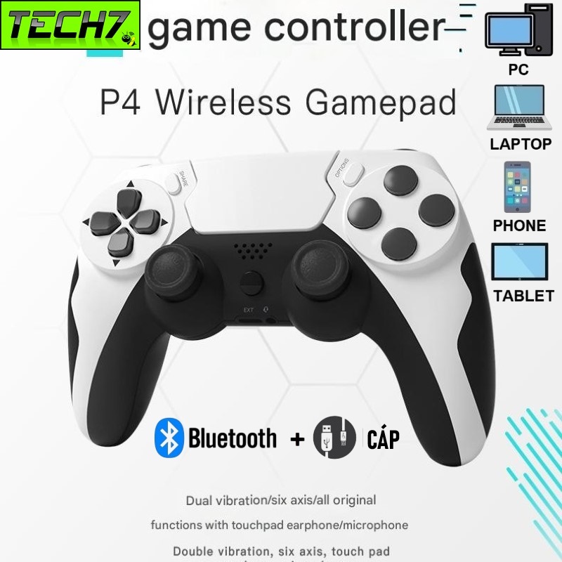 Gamepad Tay Game Không dây Bluetooth TP4 cho máy tính - điện thoại - máy tính bảng hàng nhập khẩu