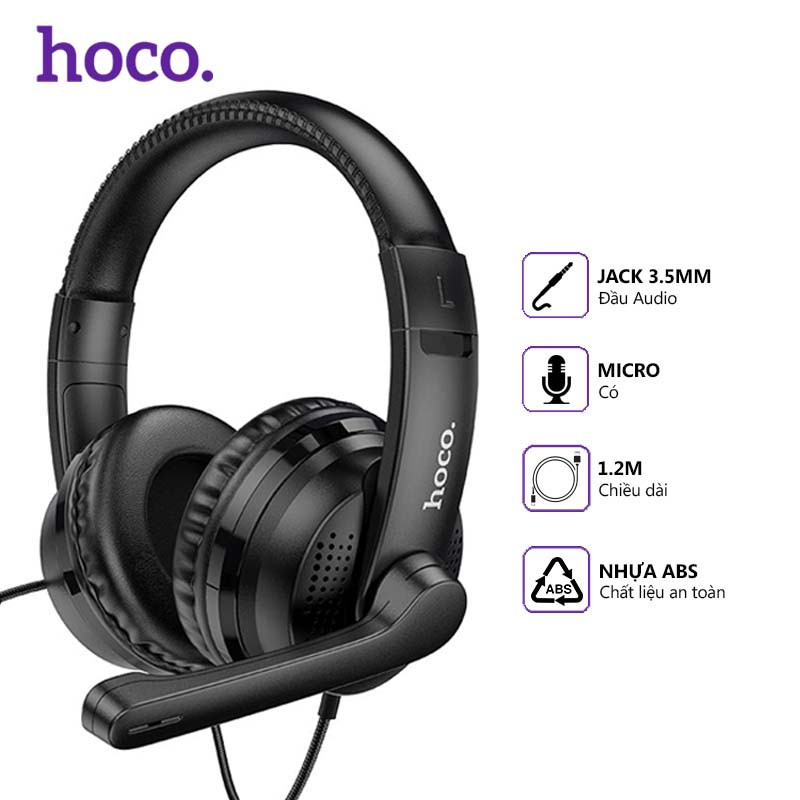 Tai nghe headphone Hoco v103 - tai nghe chụp tai over ear cho điện thoại và máy tính - hàng chính hãng