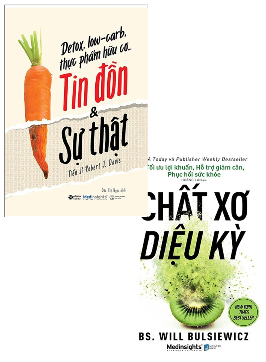 Combo Chất Xơ Diệu Kỳ + Detox, Low-Carb, Thực Phẩm Hữu Cơ…Tin Đồn &amp; Sự Thật (Bộ 2 Cuốn) (AL)