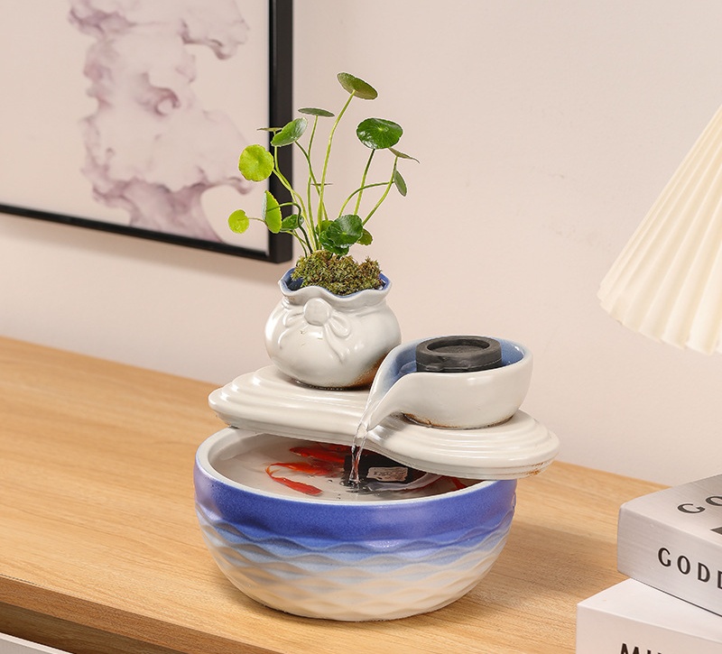 Thác nước phong thủy Túi Kim Bảo và Cối Xoay, trang trí nhà cửa, cửa hàng, chiêu tài lộc- Arthouse