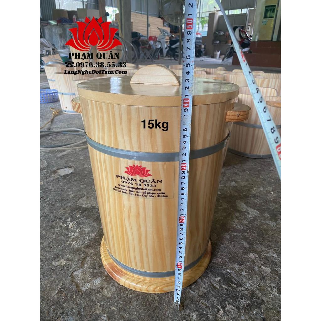Thùng gỗ đựng gạo 10kg, thùng đựng gạo bằng gỗ phong thuỷ