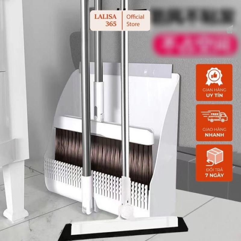 Chổi nhựa quét nhà thông minh kèm hót rác cán dài gấp gọn tiện dụng