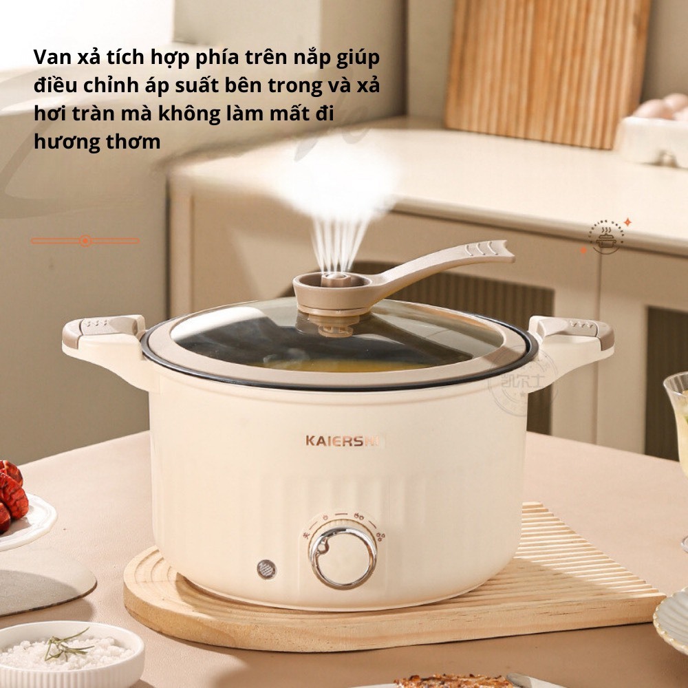 Nồi Áp Suất, Nồi Lẩu KAIERSHI Bằng Điện Size 24cm Phù Hợp Gia Đình Nhỏ, Nồi Đa Năng Nấu Nhanh Sôi Hàng Nhập Khẩu