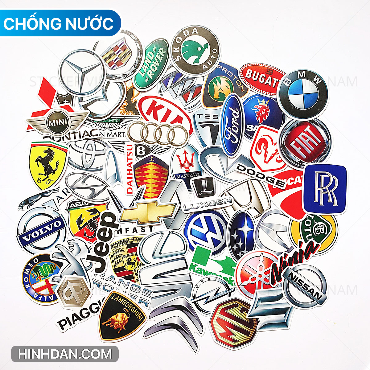 Sticker LOGO SIÊU XE - Dán Trang Trí - Chất Liệu PVC Cán Màng Chất Lượng Cao Chống Nước, Chống Nắng, Không Bong Tróc Phai Màu