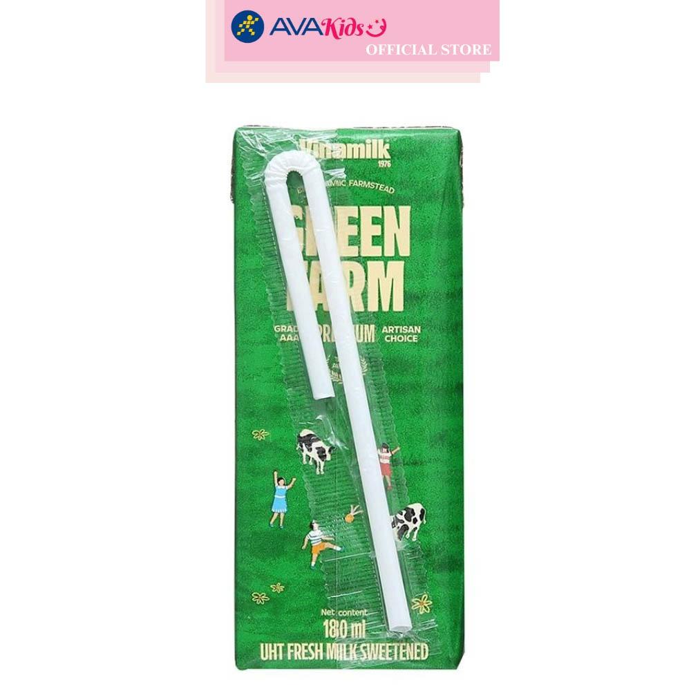 Thùng 48 hộp sữa tươi Vinamilk Green Farm có đường 180 ml (từ 1 tuổi)