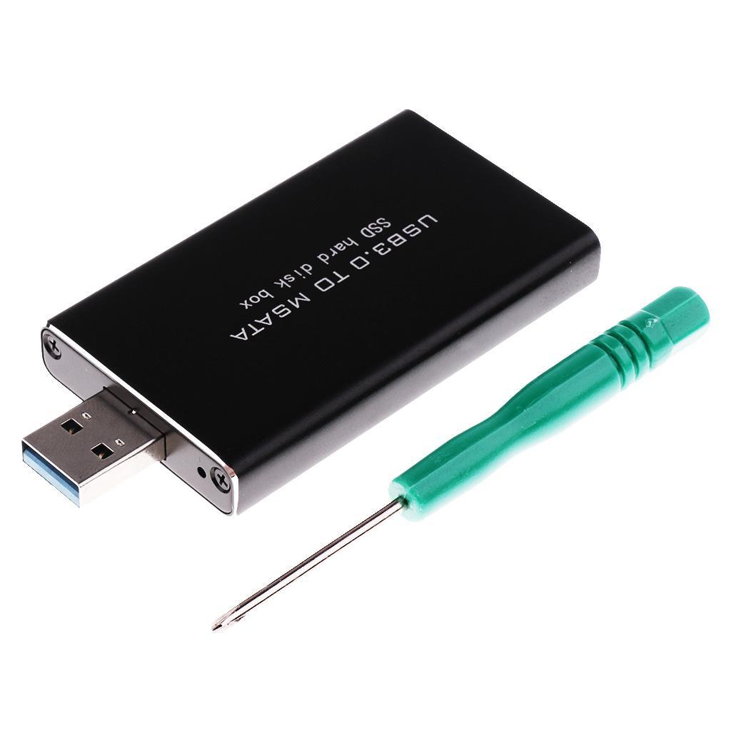 2pcs mSATA to USB3.0 SSD Enclosure Adapter Case Plug & Play Cover Box