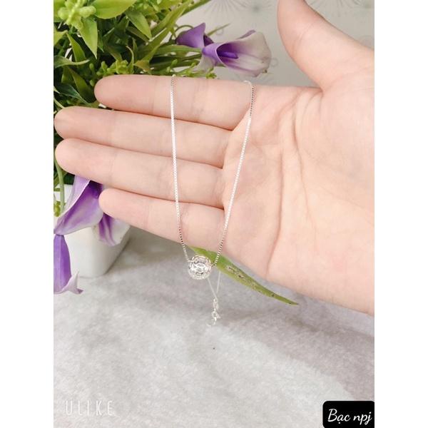 Dây chuyền quả cầu kim tiền , Vòng cổ nữ Bạc Ta - Bạc npj