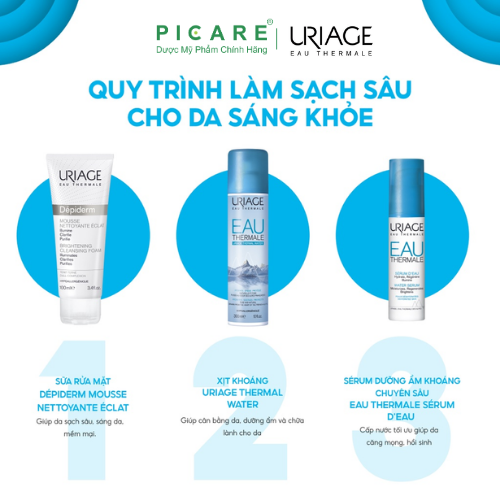 Sữa Rửa Mặt Tạo Bọt Dưỡng Sáng Da Uriage Depiderm White Mousse Nettoyante Eclaircissant (100ml)