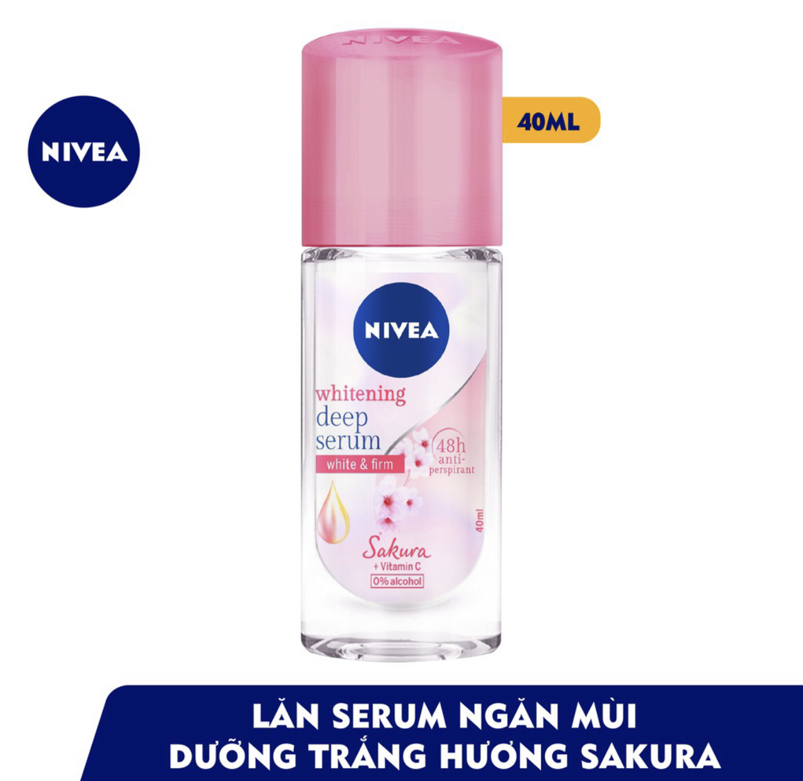 Bộ Đôi Xịt và Lăn Ngăn Mùi Nivea Serum Trắng Mịn Hương Hoa Hồng Hokkaido (150ml+40ml)