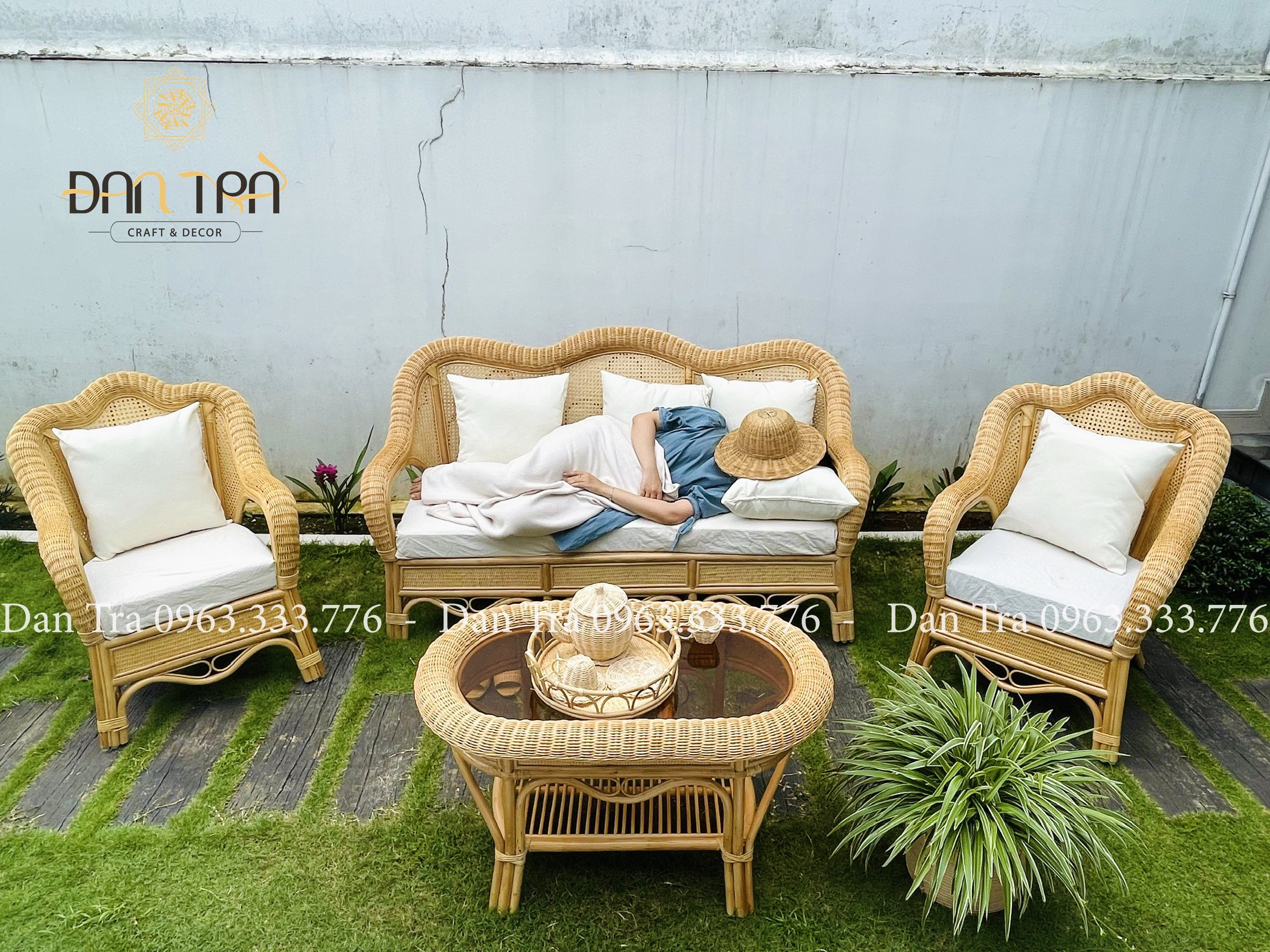 Bộ Bàn Ghế Sofa Mây Phượng Hoàng, Sofa Mây Tự Nhiên Giá Xưởng, Bộ Bàn Ghế Thư Giãn Phòng Khách- Bàn Ghế Mây Tre ĐAN TRÀ