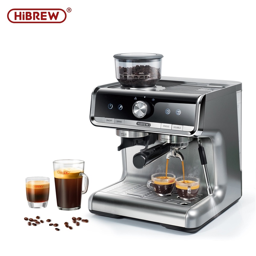 Máy pha cà phê Espresso chuyên nghiệp 3 trong 1 thương hiệu cao cấp HiBREW CM5020 áp suất 20 bar - Hàng Nhập Khẩu