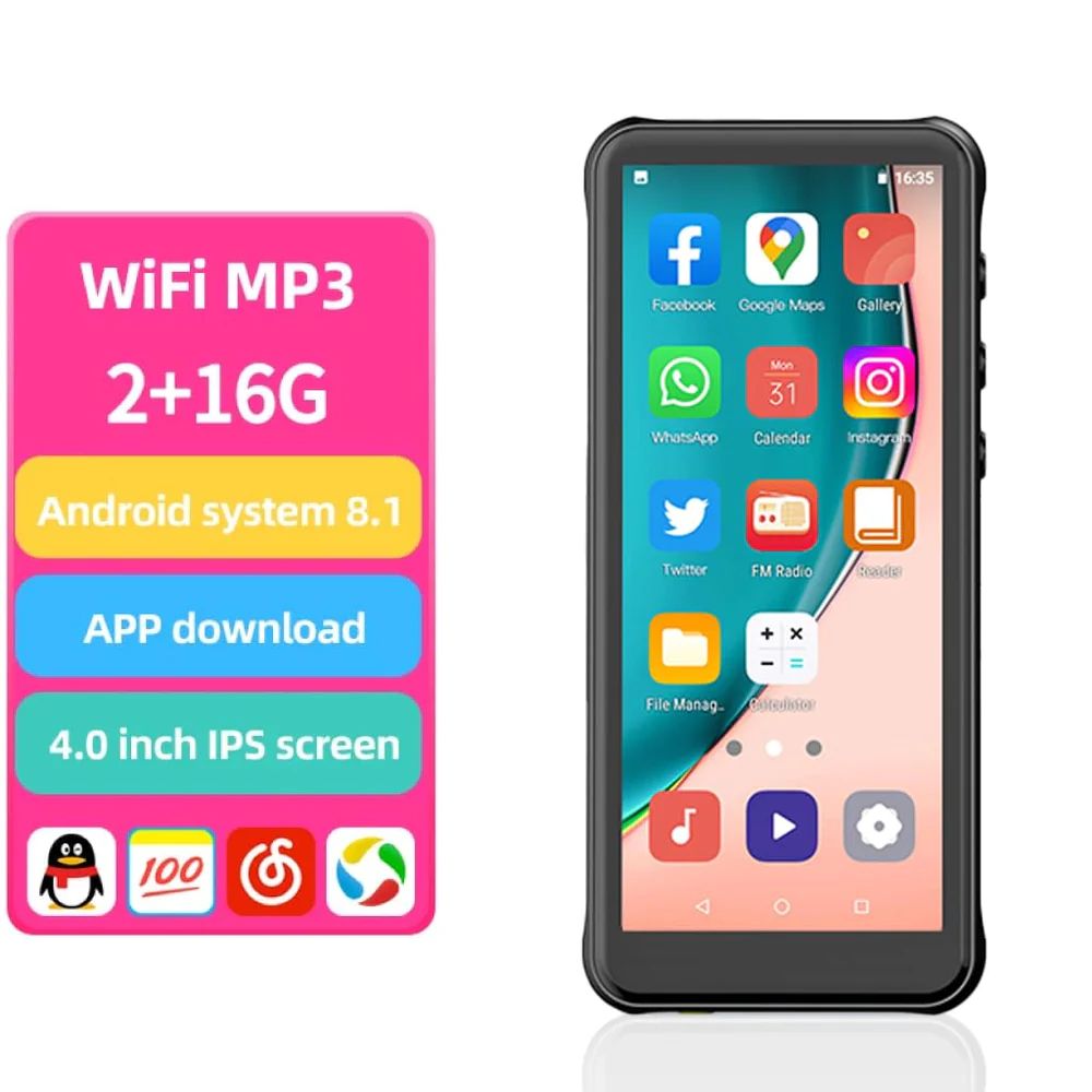 Máy nghe nhạc MP3 MP4 Bluetooth RUIZU Z80 16GB - Hàng nhập khẩu