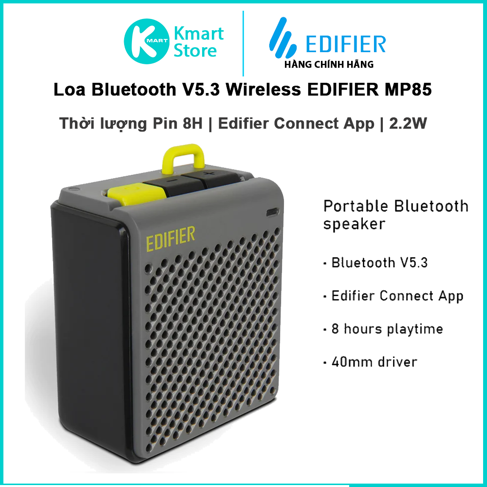 Loa Bluetooth V5.3 Wireless EDIFIER MP85 | Thời lượng pin 8H | Edifier Connect App - Hàng Chính Hãng