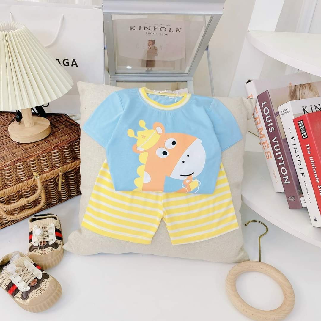 Bộ cộc tay thun lạnh Minky Mom vải mịn mát co giãn thấm hút mồ hôi cho bé từ 4-15kg – BCT22