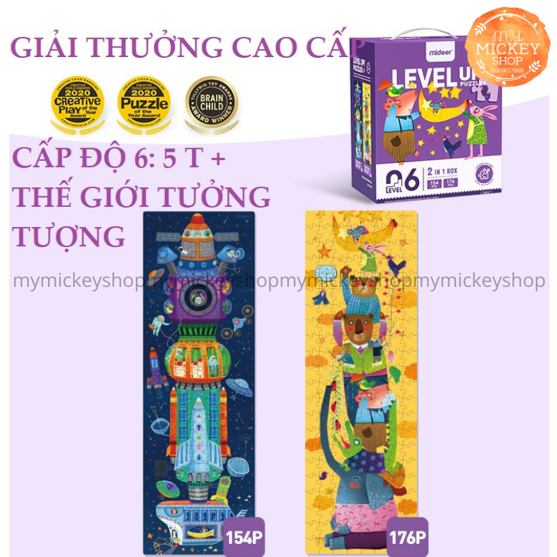 BỘ XẾP HÌNH 7 CẤP ĐỘ TỪ DỄ ĐẾN KHÓ THEO LỨA TUỔI - HÃNG MIDEER 7 ADVANCED LEVELS PUZZLE mẫu mới 2021