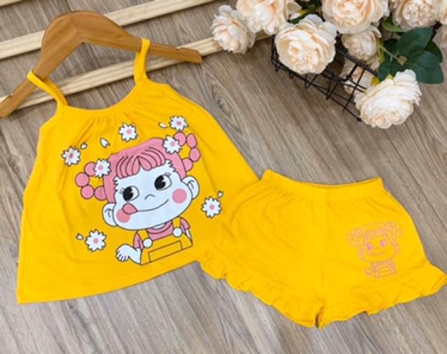 Bộ 2 dây bé gái bộ yếm dây bé gái đồ bộ mặc mát pikakids