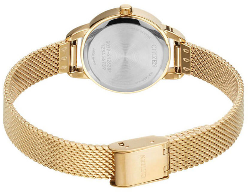 Đồng Hồ Nữ Citizen Pin (Quartz) EQ3003-50W (26mm) - Dây Kim Loại - Kính Khoáng - Mặt Xanh